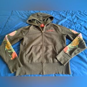 LUCKY BRAND VINTAGE STYLE SWEATSHIRT HOODIE WITH ASIAN LETTERING SMALL